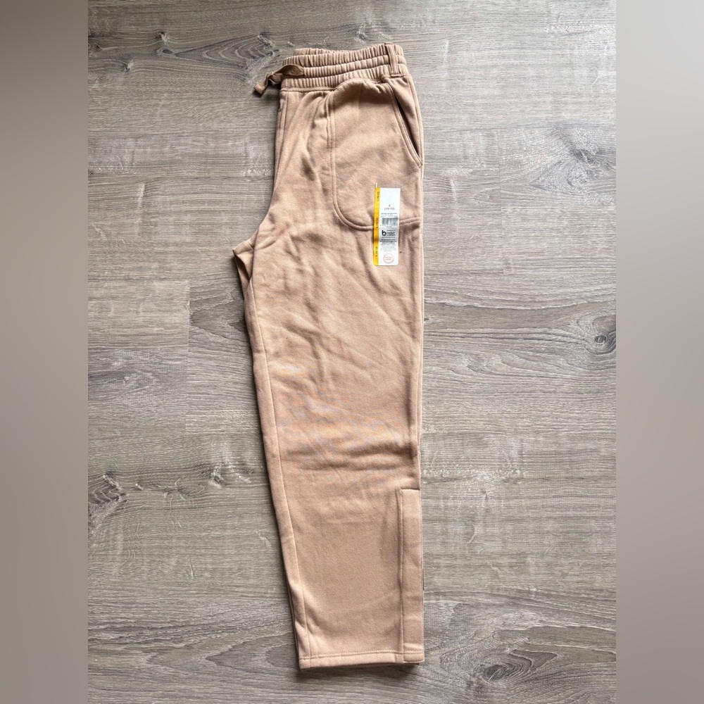 Wonder Nation Boys Sz L (10/12) Tan Athletic Sweatpants Tapered Bottoms NWT